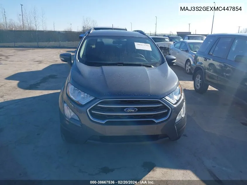 2021 Ford Ecosport Se VIN: MAJ3S2GEXMC447854 Lot: 38667536