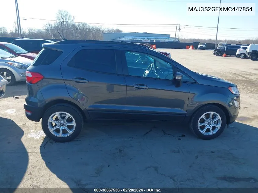 2021 Ford Ecosport Se VIN: MAJ3S2GEXMC447854 Lot: 38667536