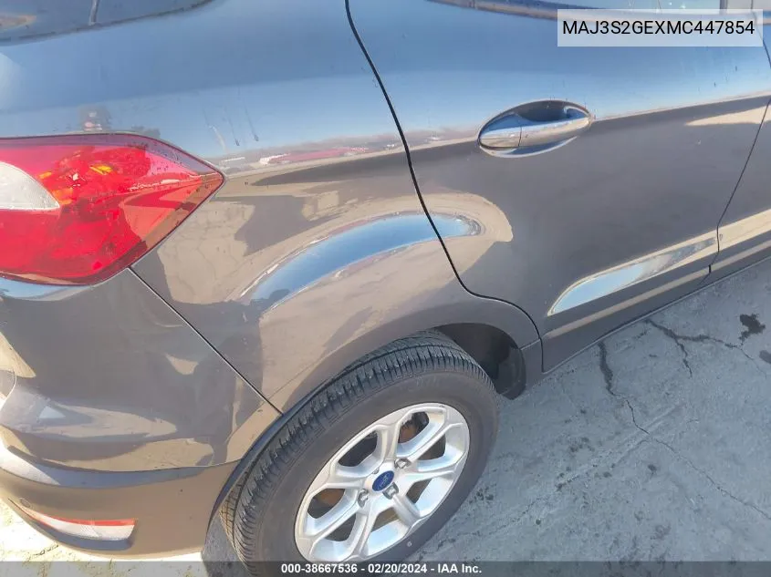 2021 Ford Ecosport Se VIN: MAJ3S2GEXMC447854 Lot: 38667536