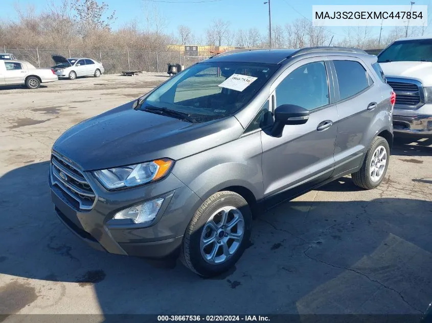 2021 Ford Ecosport Se VIN: MAJ3S2GEXMC447854 Lot: 38667536