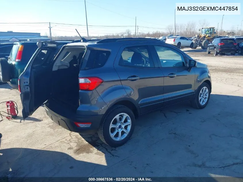 2021 Ford Ecosport Se VIN: MAJ3S2GEXMC447854 Lot: 38667536