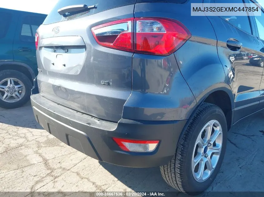 2021 Ford Ecosport Se VIN: MAJ3S2GEXMC447854 Lot: 38667536