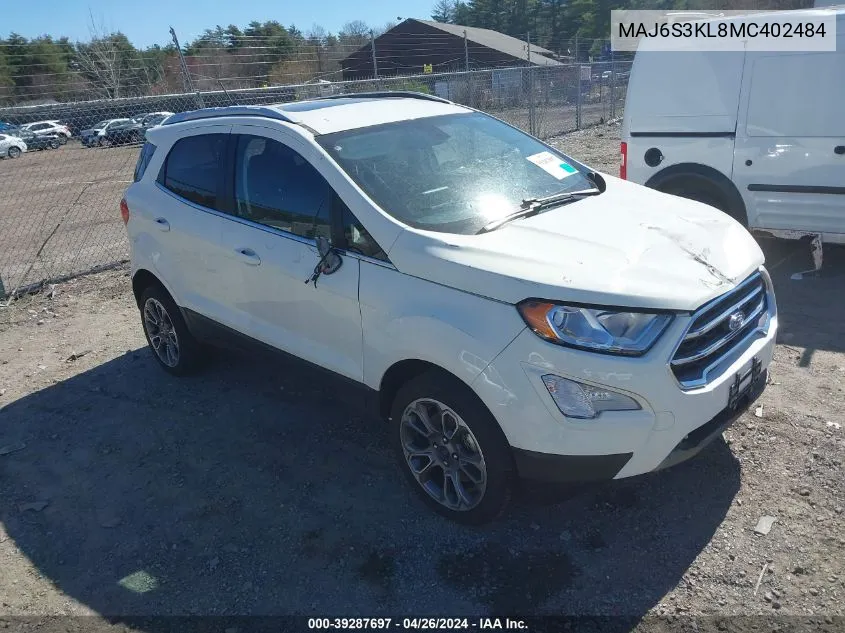 2021 Ford Ecosport Titanium VIN: MAJ6S3KL8MC402484 Lot: 39287697