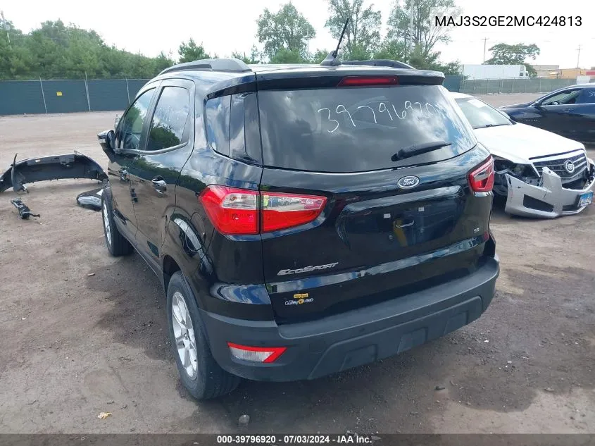 2021 Ford Ecosport Se VIN: MAJ3S2GE2MC424813 Lot: 39796920