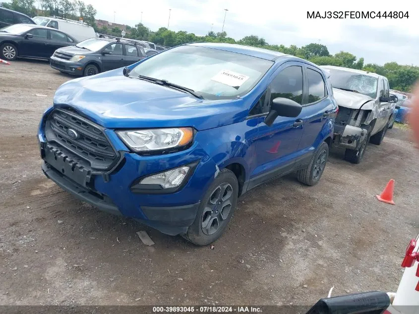 MAJ3S2FE0MC444804 2021 Ford Ecosport S