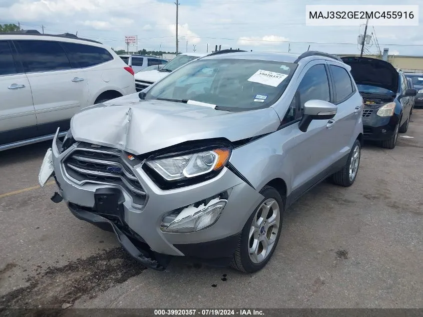 MAJ3S2GE2MC455916 2021 Ford Ecosport Se