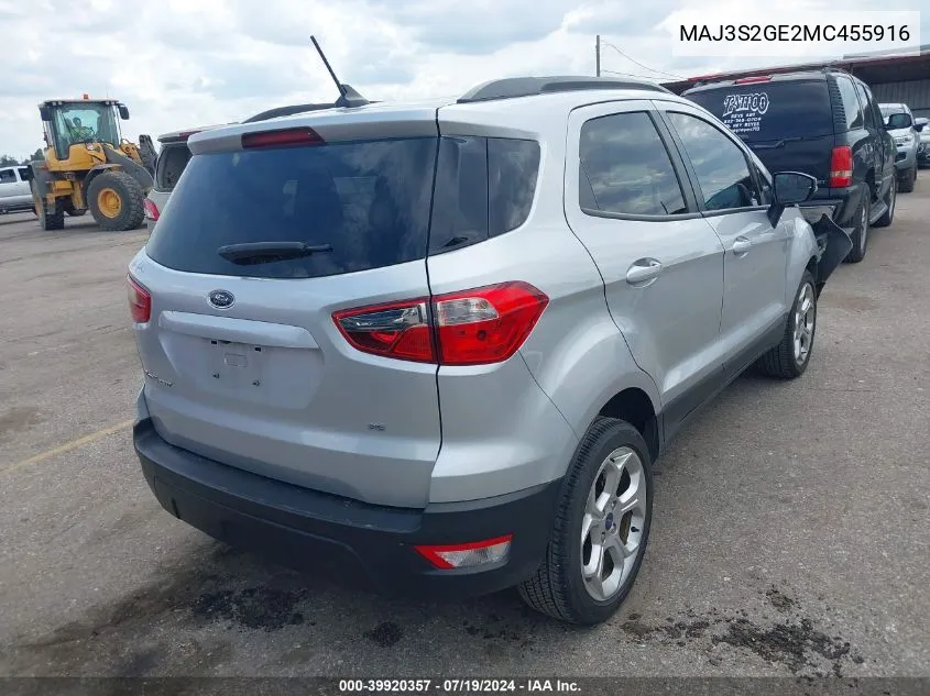 MAJ3S2GE2MC455916 2021 Ford Ecosport Se