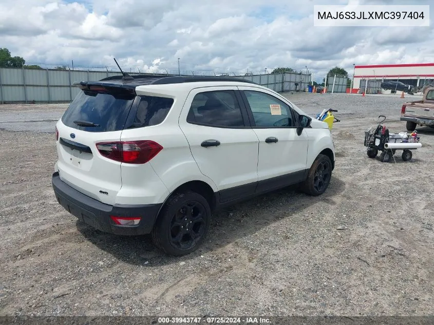 2021 Ford Ecosport Ses VIN: MAJ6S3JLXMC397404 Lot: 39943747