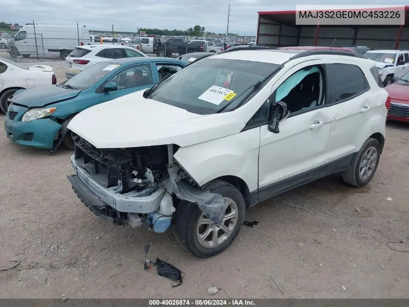 2021 Ford Ecosport Se VIN: MAJ3S2GE0MC453226 Lot: 40025874