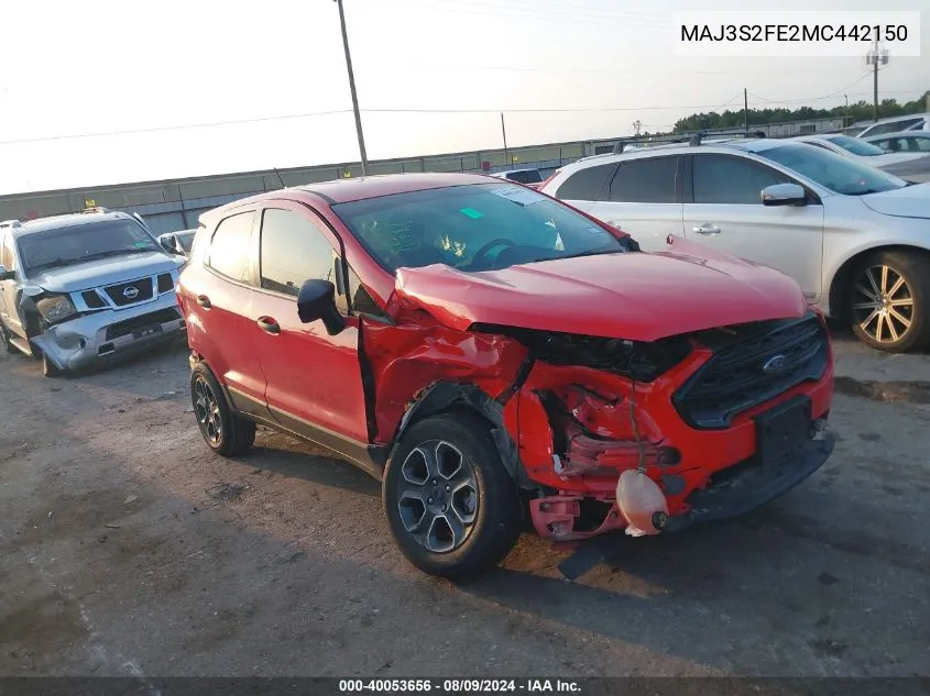 2021 Ford Ecosport S VIN: MAJ3S2FE2MC442150 Lot: 40053656