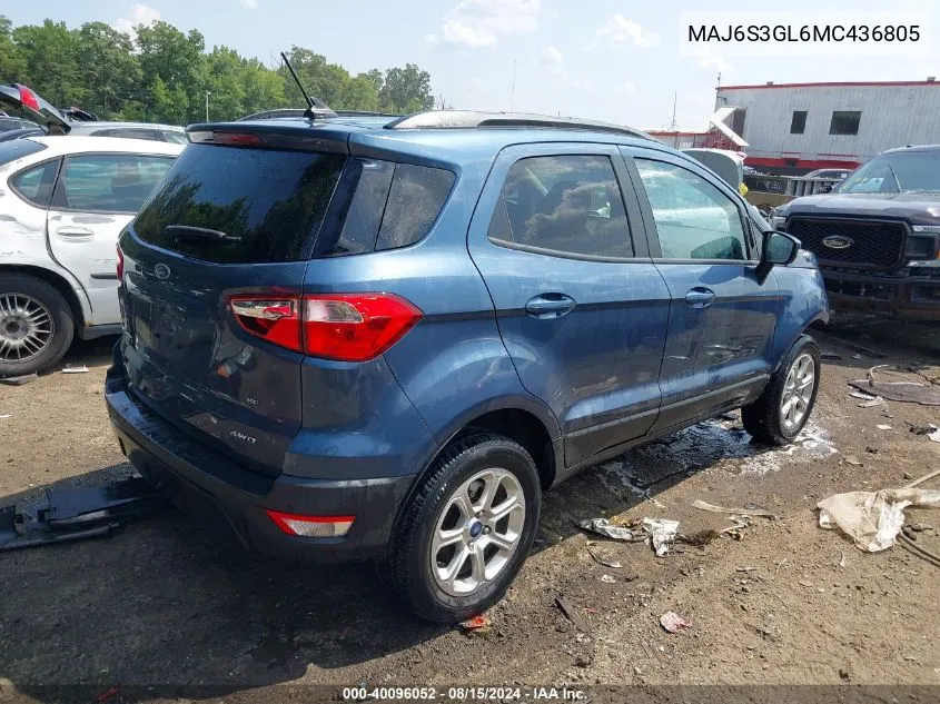 MAJ6S3GL6MC436805 2021 Ford Ecosport Se