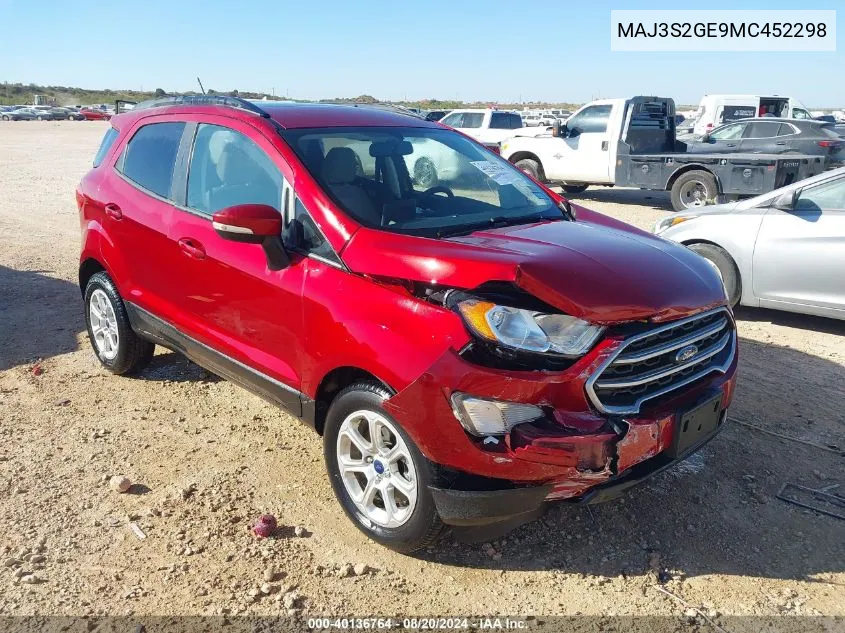 2021 Ford Ecosport Se VIN: MAJ3S2GE9MC452298 Lot: 40136764