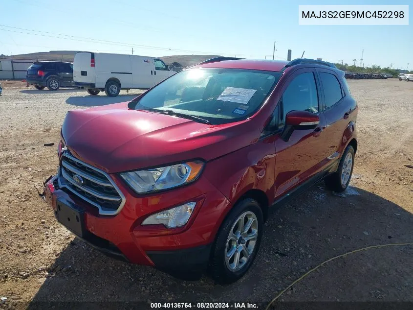 2021 Ford Ecosport Se VIN: MAJ3S2GE9MC452298 Lot: 40136764