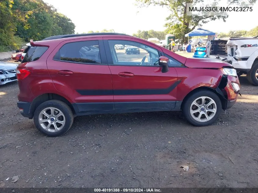 MAJ6S3GL4MC423275 2021 Ford Ecosport Se