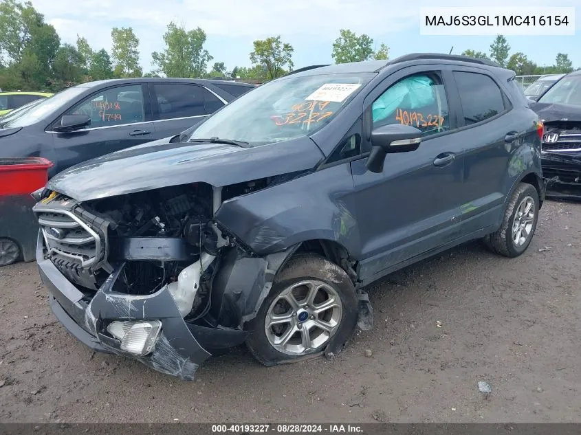 MAJ6S3GL1MC416154 2021 Ford Ecosport Se