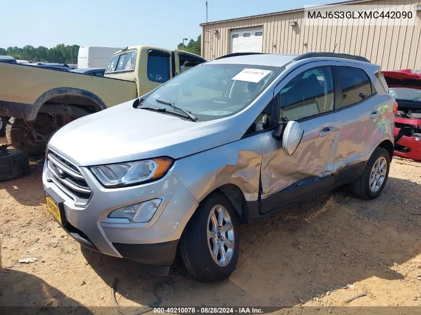 2021 Ford Ecosport Se VIN: MAJ6S3GLXMC442090 Lot: 40210078