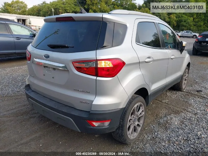 MAJ6S3KL8MC403103 2021 Ford Ecosport Titanium