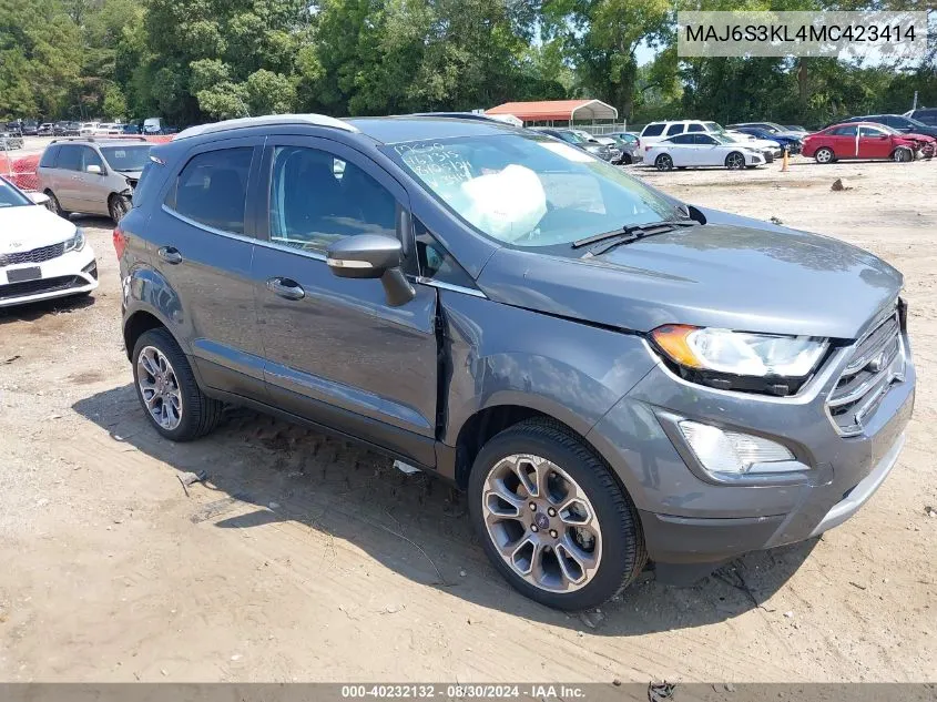 2021 Ford Ecosport Titanium VIN: MAJ6S3KL4MC423414 Lot: 40232132