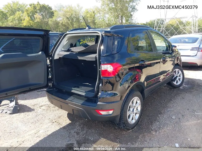 2021 Ford Ecosport Se VIN: MAJ3S2GEXMC450379 Lot: 40244465