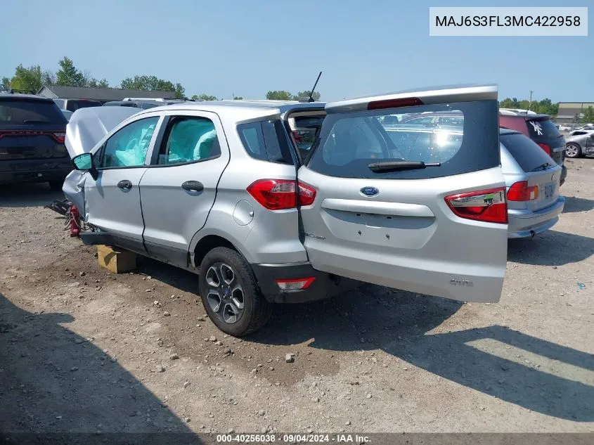 MAJ6S3FL3MC422958 2021 Ford Ecosport S