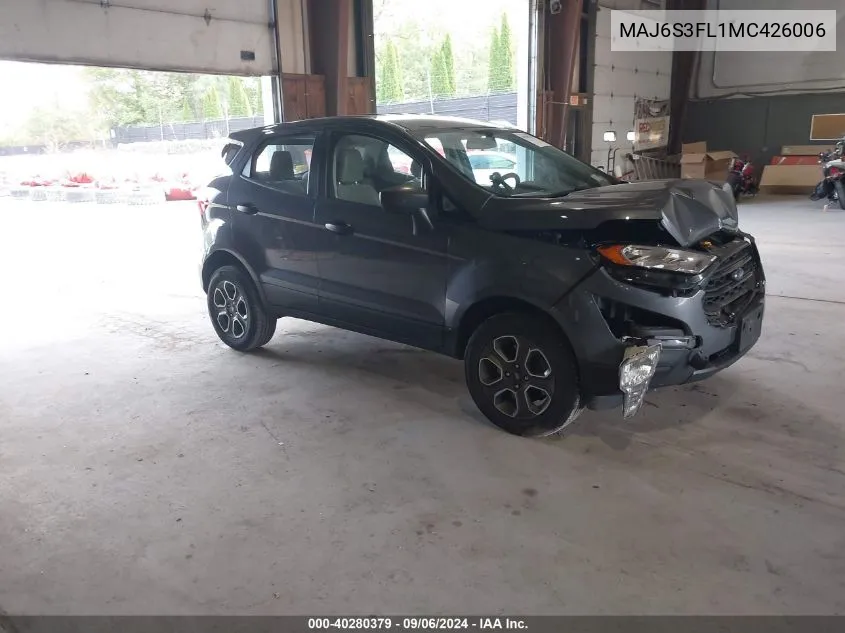 2021 Ford Ecosport S VIN: MAJ6S3FL1MC426006 Lot: 40280379