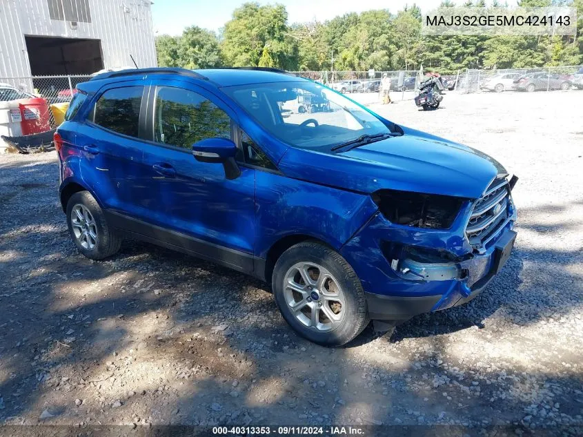 MAJ3S2GE5MC424143 2021 Ford Ecosport Se