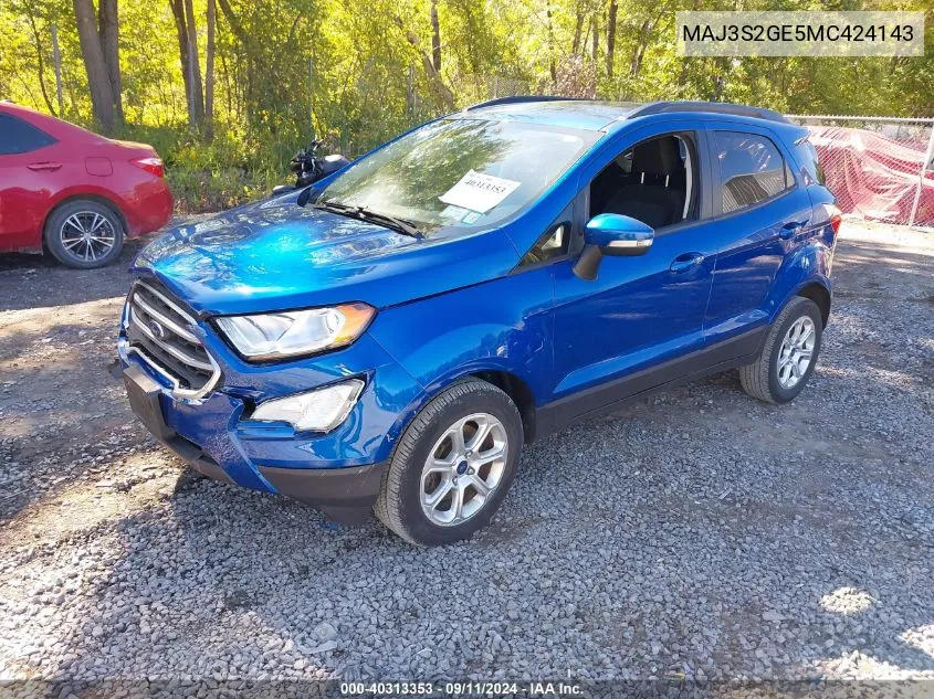 MAJ3S2GE5MC424143 2021 Ford Ecosport Se