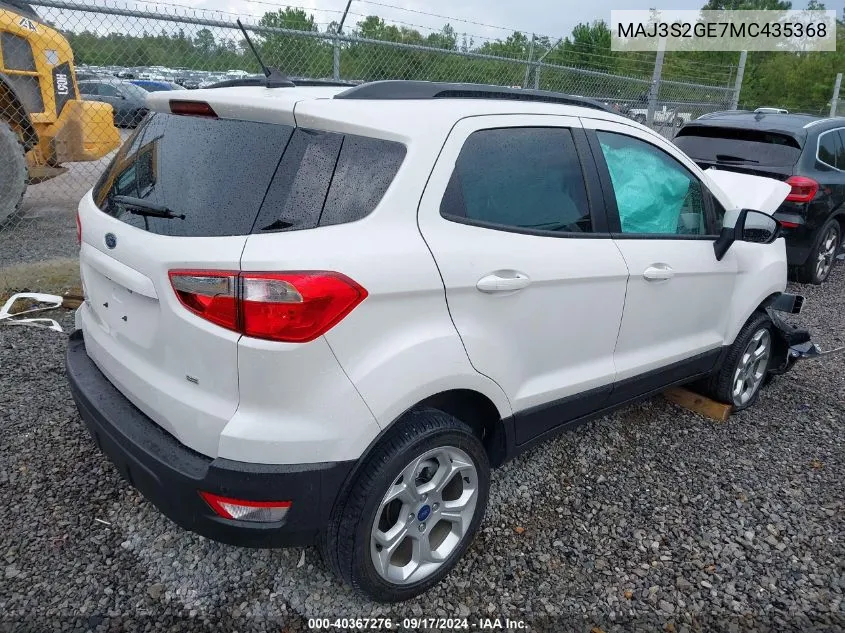 MAJ3S2GE7MC435368 2021 Ford Ecosport Se