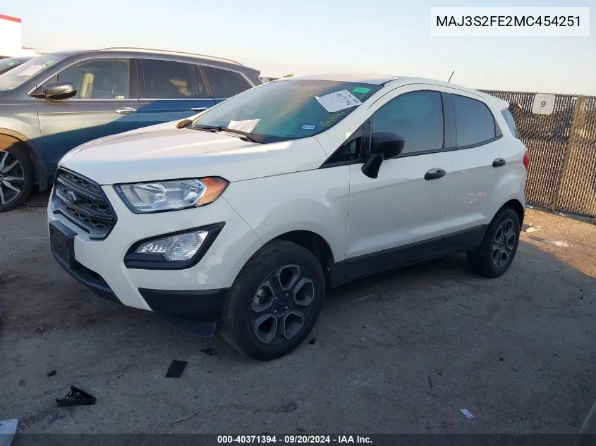 MAJ3S2FE2MC454251 2021 Ford Ecosport S