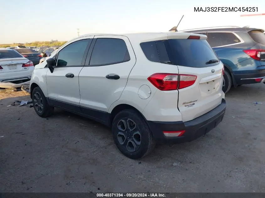 MAJ3S2FE2MC454251 2021 Ford Ecosport S