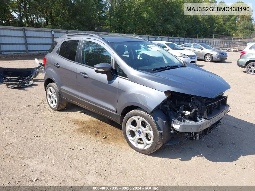 2021 Ford Ecosport Se VIN: MAJ3S2GE8MC438490 Lot: 40387035