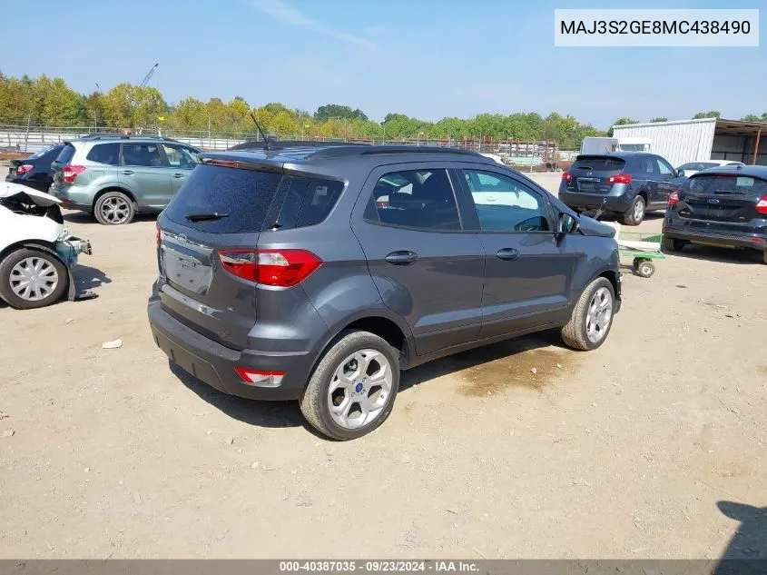 MAJ3S2GE8MC438490 2021 Ford Ecosport Se