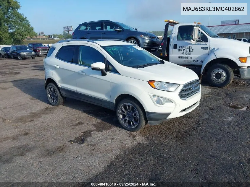 2021 Ford Ecosport Titanium VIN: MAJ6S3KL3MC402862 Lot: 40416518