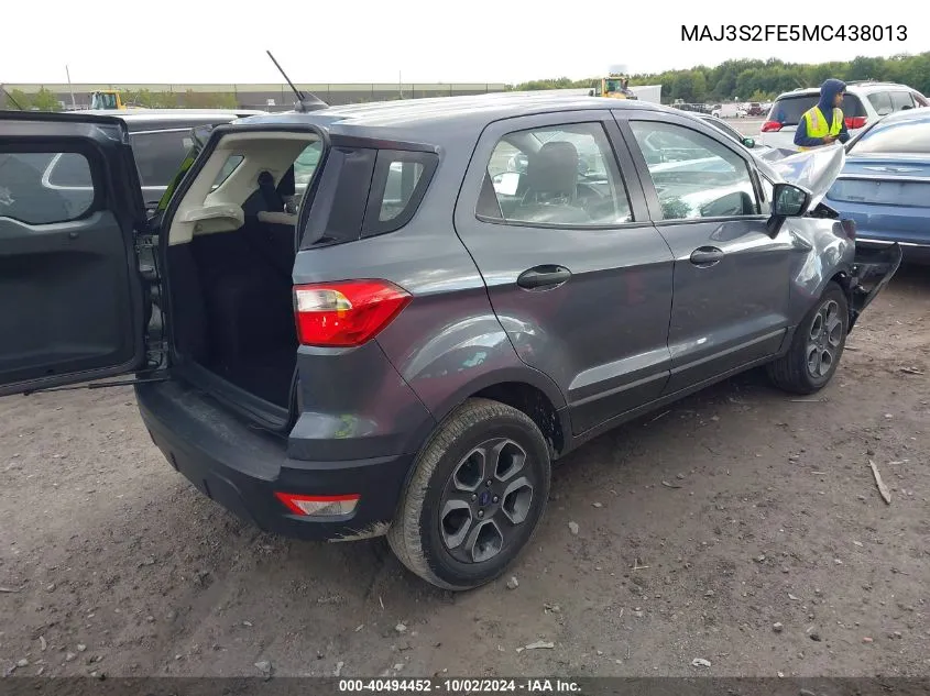 MAJ3S2FE5MC438013 2021 Ford Ecosport S