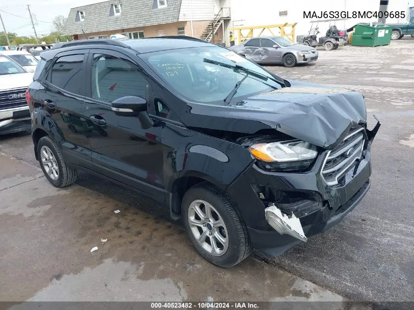 2021 Ford Ecosport Se VIN: MAJ6S3GL8MC409685 Lot: 40523482