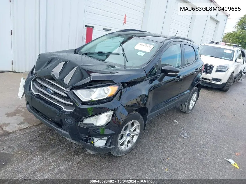 2021 Ford Ecosport Se VIN: MAJ6S3GL8MC409685 Lot: 40523482