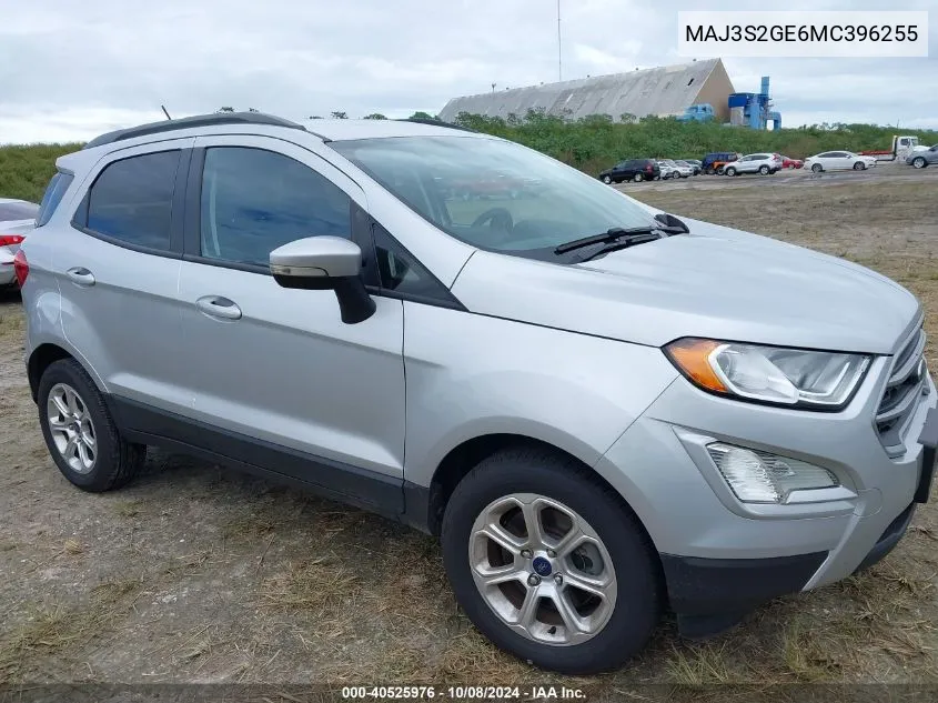 2021 Ford Ecosport Se VIN: MAJ3S2GE6MC396255 Lot: 40525976