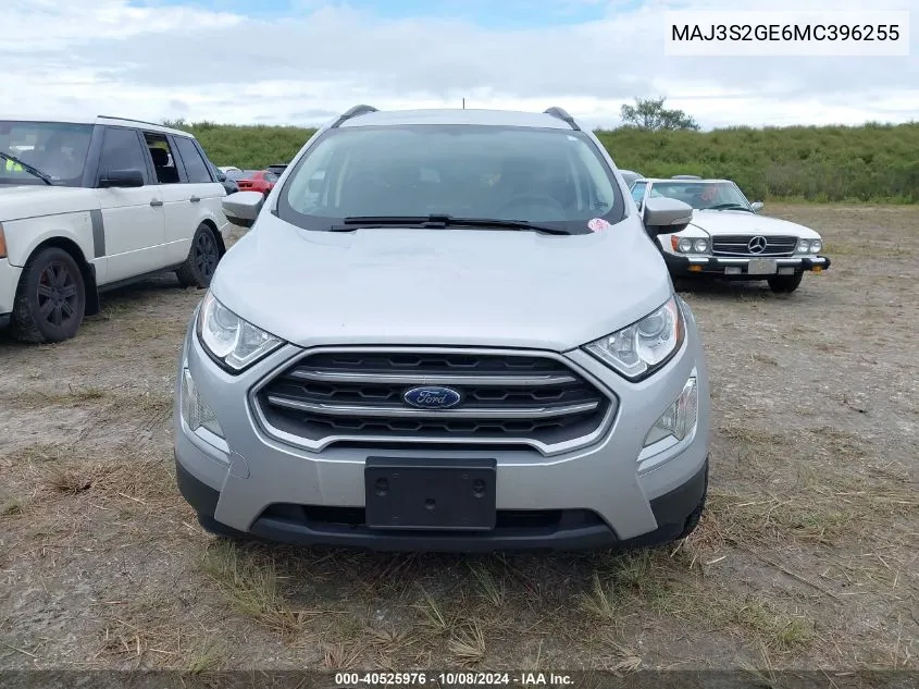 2021 Ford Ecosport Se VIN: MAJ3S2GE6MC396255 Lot: 40525976