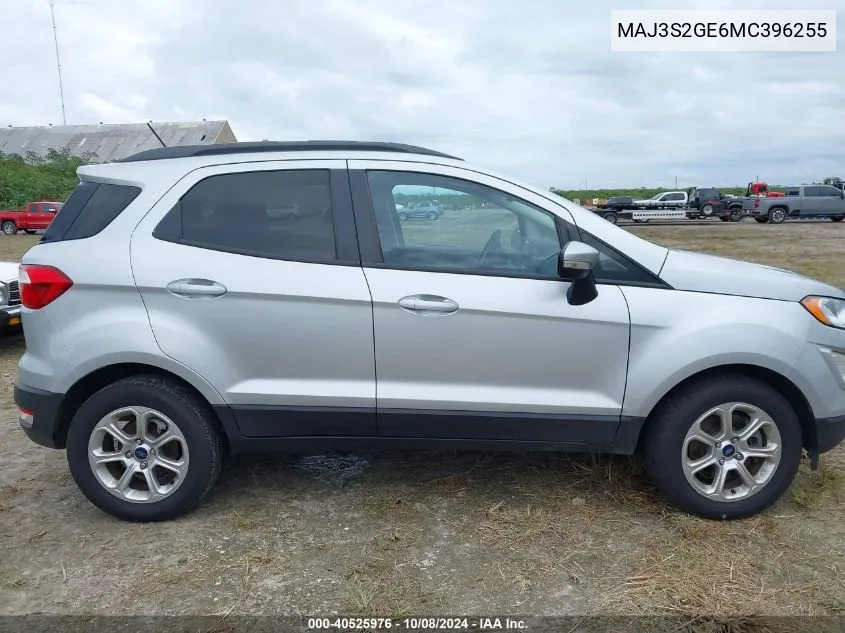 2021 Ford Ecosport Se VIN: MAJ3S2GE6MC396255 Lot: 40525976