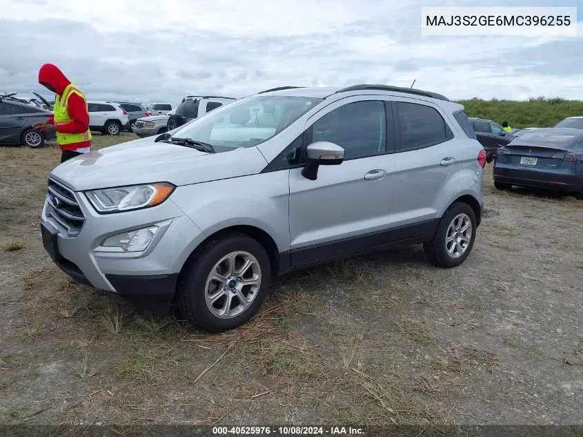 2021 Ford Ecosport Se VIN: MAJ3S2GE6MC396255 Lot: 40525976