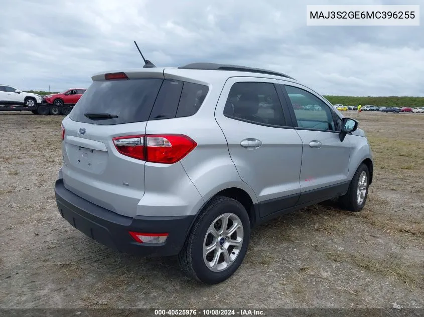 2021 Ford Ecosport Se VIN: MAJ3S2GE6MC396255 Lot: 40525976