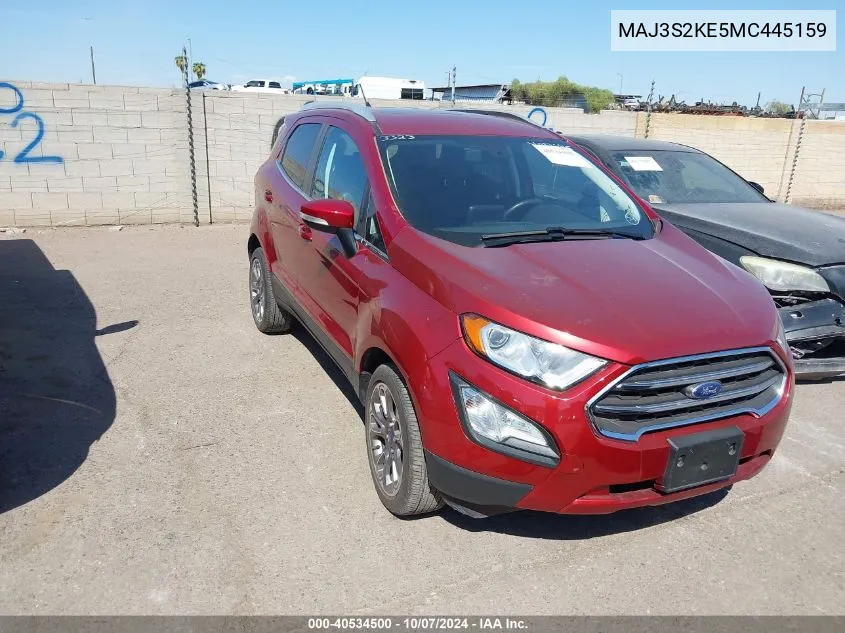 2021 Ford Ecosport Titanium VIN: MAJ3S2KE5MC445159 Lot: 40534500