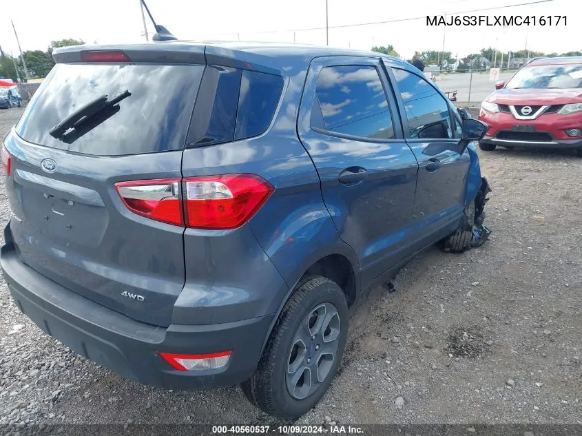 MAJ6S3FLXMC416171 2021 Ford Ecosport S