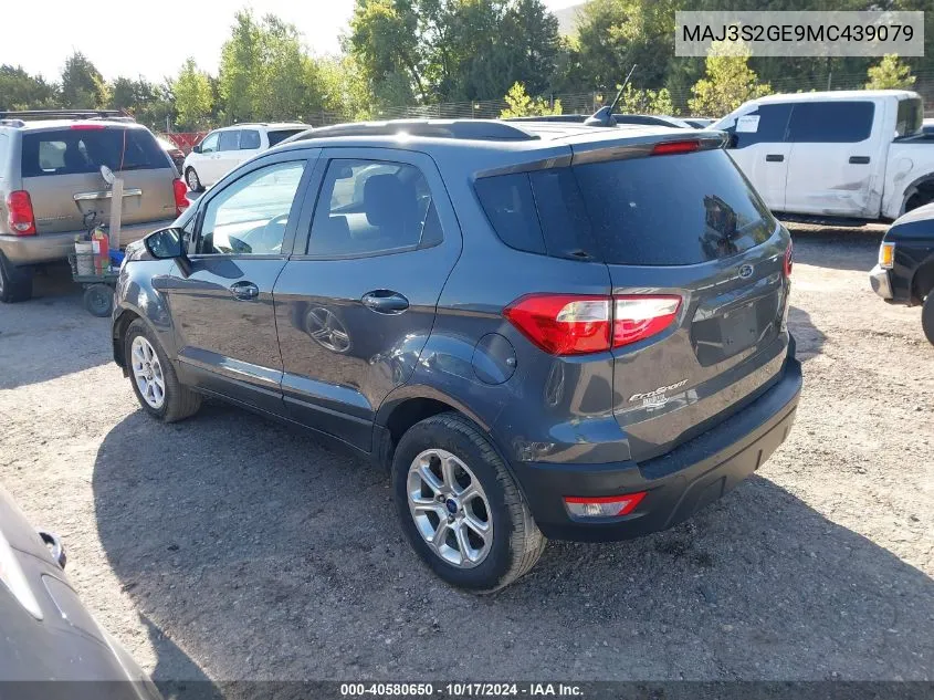 2021 Ford Ecosport Se VIN: MAJ3S2GE9MC439079 Lot: 40580650