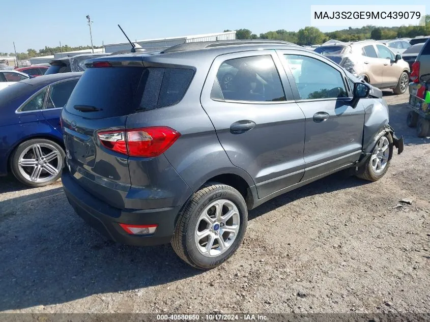 2021 Ford Ecosport Se VIN: MAJ3S2GE9MC439079 Lot: 40580650