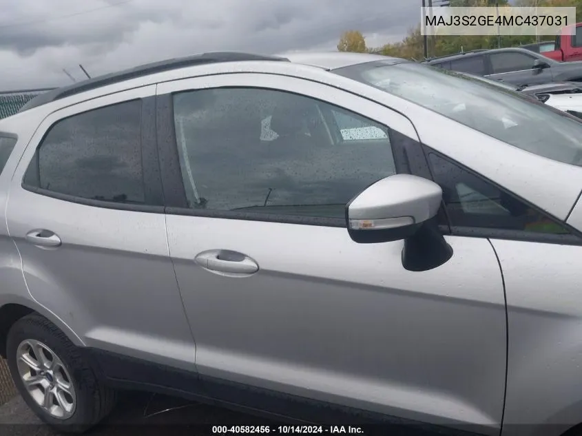 2021 Ford Ecosport Se VIN: MAJ3S2GE4MC437031 Lot: 40582456