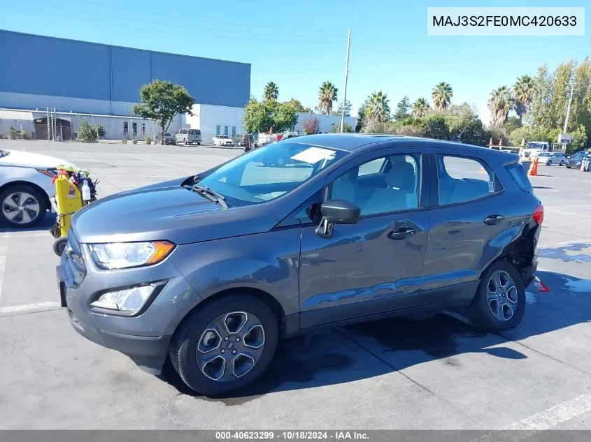 2021 Ford Ecosport S VIN: MAJ3S2FE0MC420633 Lot: 40623299