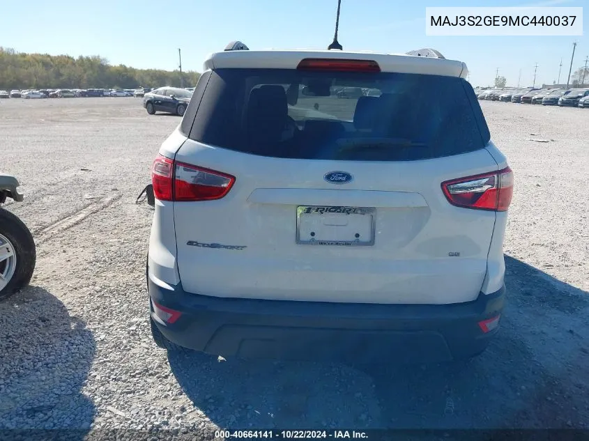 2021 Ford Ecosport Se VIN: MAJ3S2GE9MC440037 Lot: 40664141