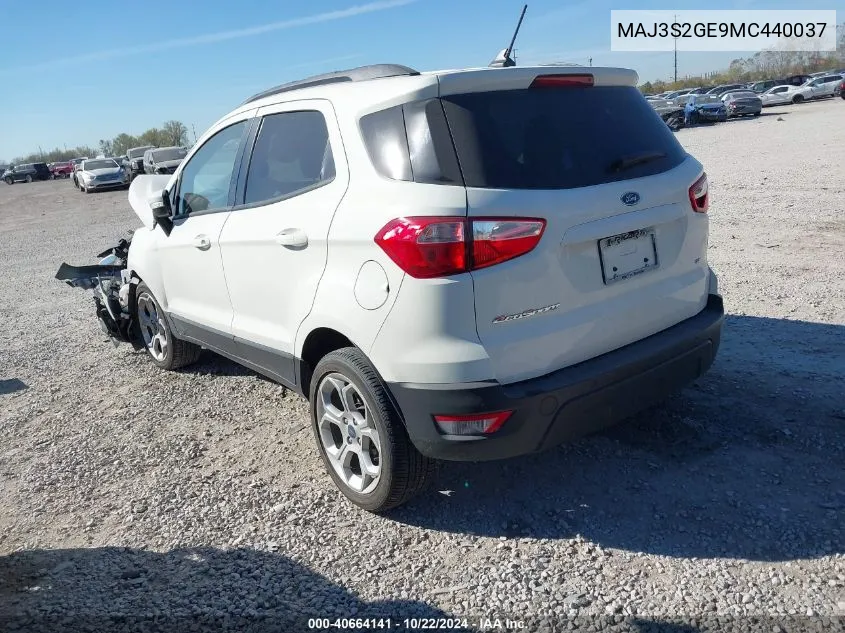 2021 Ford Ecosport Se VIN: MAJ3S2GE9MC440037 Lot: 40664141