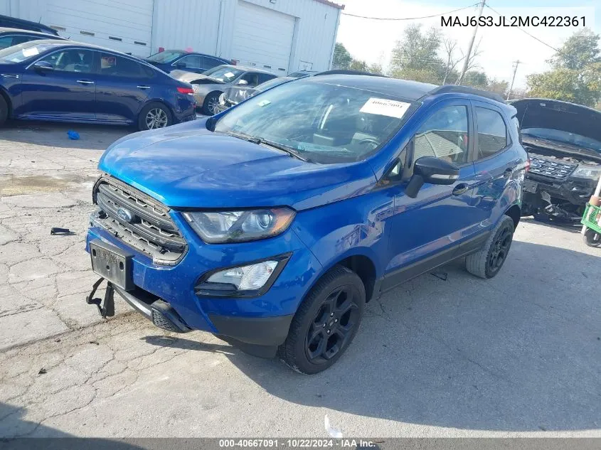 2021 Ford Ecosport Ses VIN: MAJ6S3JL2MC422361 Lot: 40667091